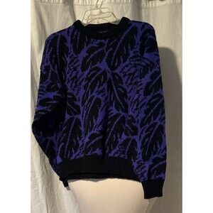 Vintage 80s Sweater Abstract Geometric Retro Adult Large Read